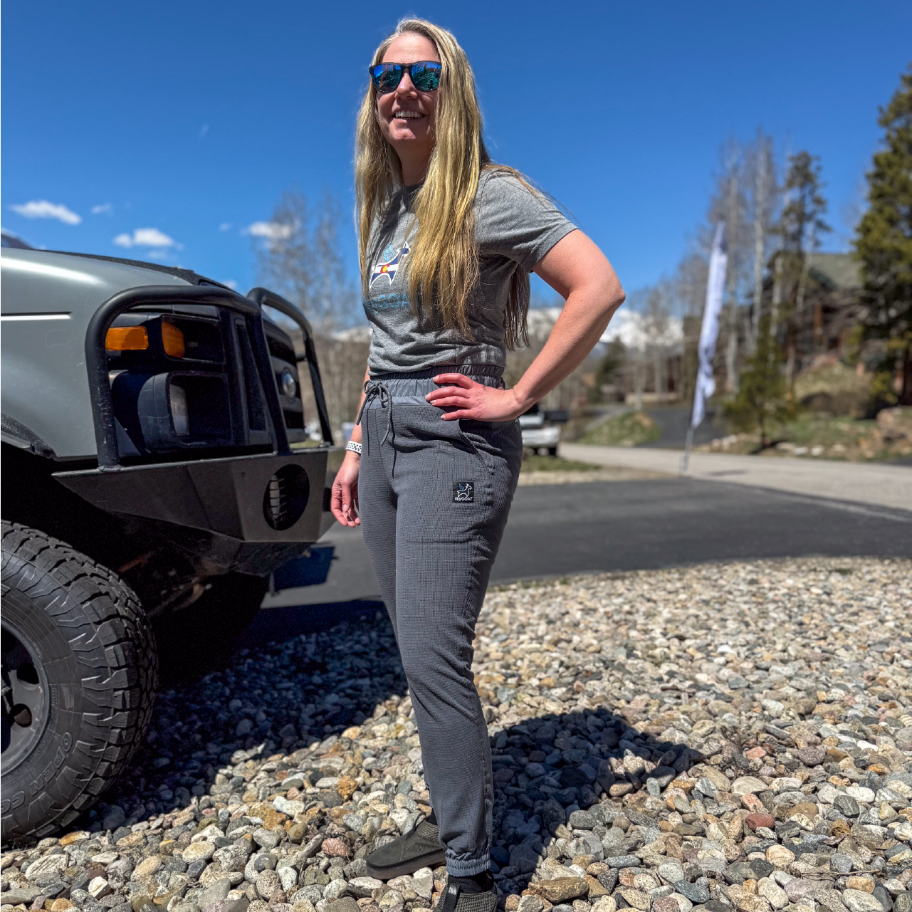 Hand on Hip SkyGOAT Women's Microgrid Fleece Jogger Pants