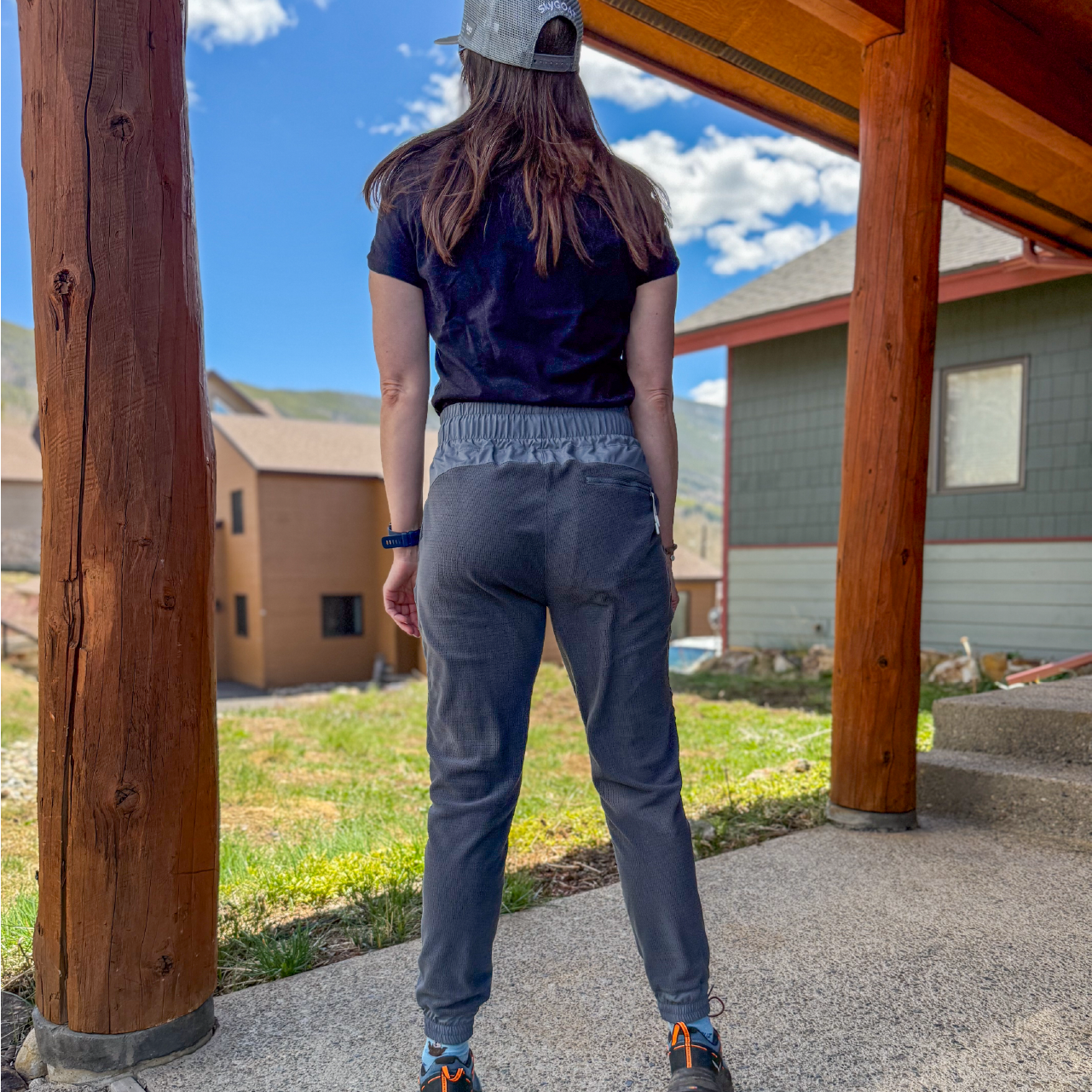 Back of SkyGOAT Women's Microgrid Fleece Jogger Pants