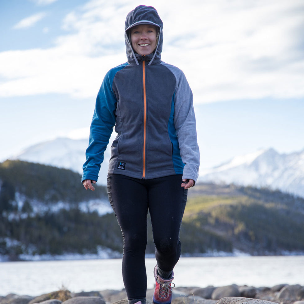 Women's CAMP Hooded Microgrid Fleece Jacket | SkyGOAT