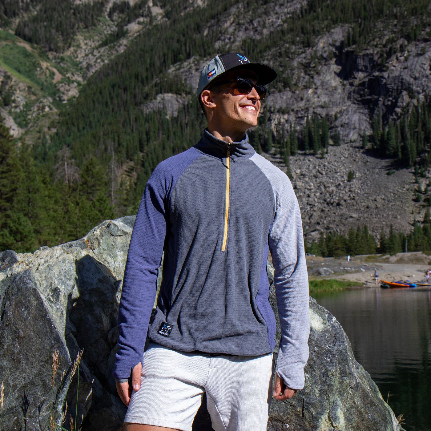 Men's Microgrid Fleece CAMP Half-Zip Pullover Ultralight 115 – SkyGOAT