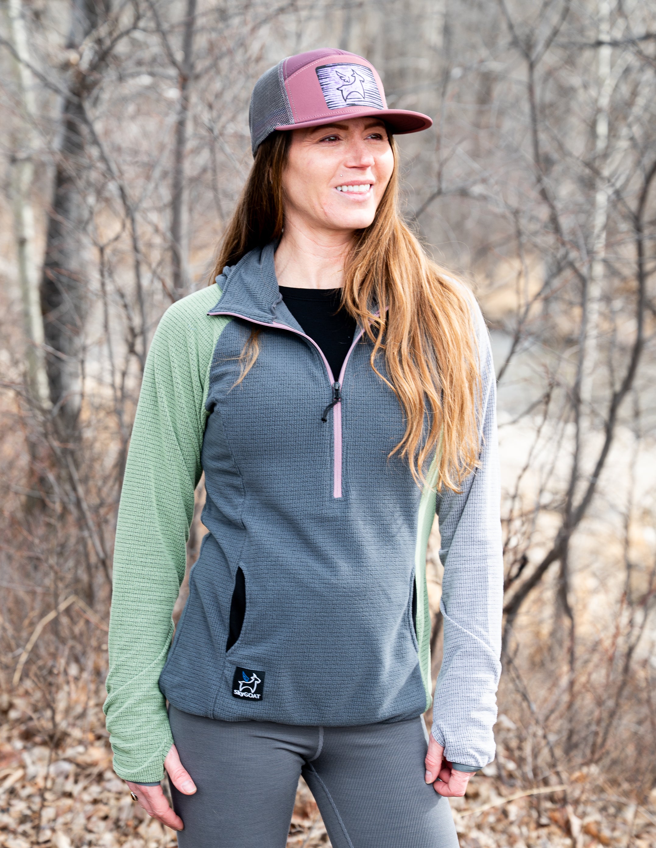 Women's CAMP Half-Zip Microgrid Hooded Pullover Ultralight 115