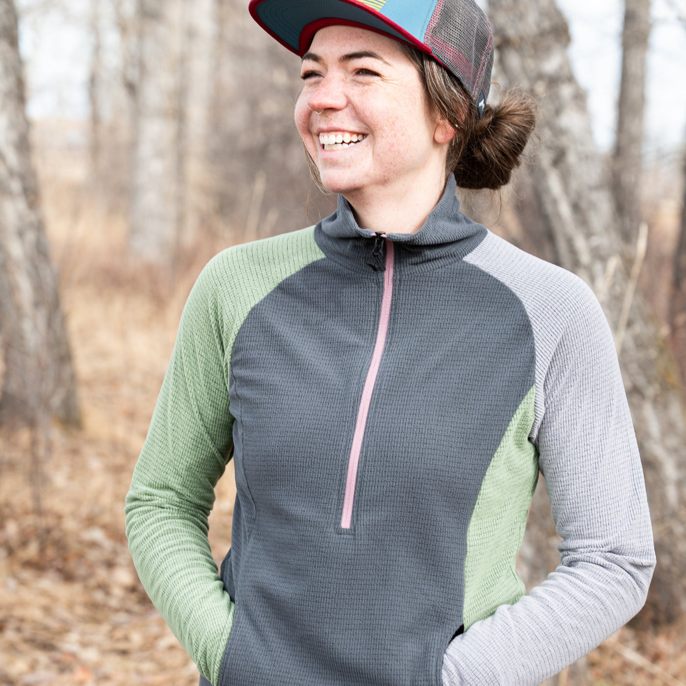 Women's Microgrid Fleece CAMP Half-Zip Pullover Ultralight 115